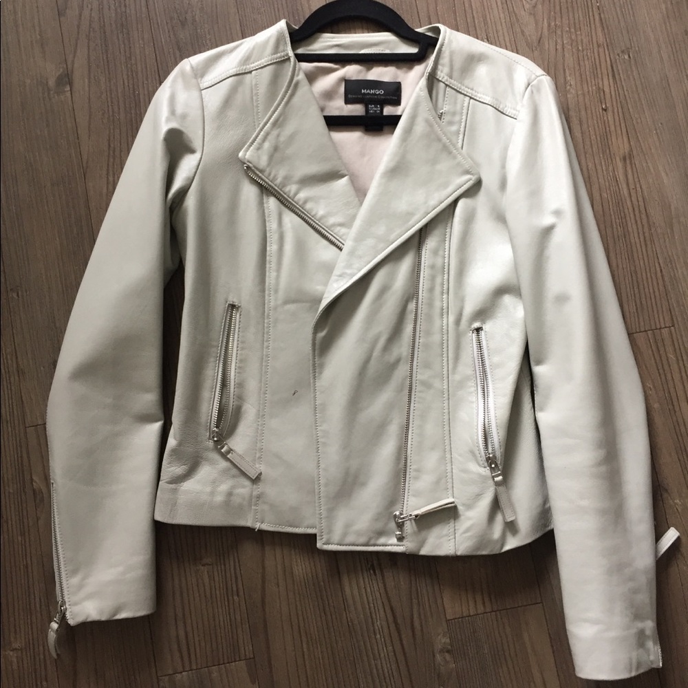 Leather Jacket Light Gray - image 2